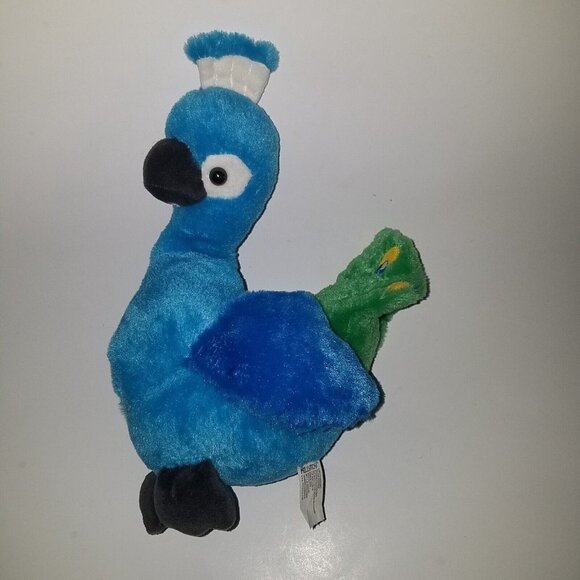 Kellytoy Blue Peacock Plush 12" Stuffed Animal Toy Zoo Crew 2018 (floppy neck) - Picture 1 of 11